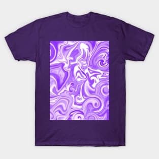 Fluid Purple and White Swirly Pattern T-Shirt